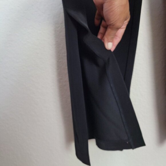 Vtg White House Black Market Sz 6 Dress Pants Wide Leg Black 14" Slit Leg Y2K - Picture 5 of 9